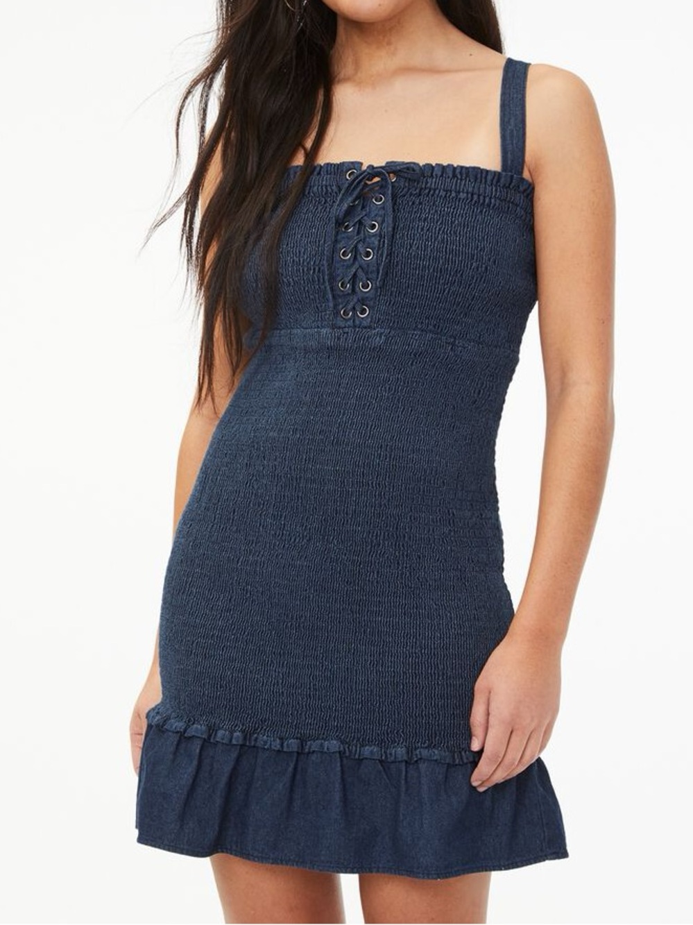 Aeropostale Navy Smocked Bodycon Dress | XS